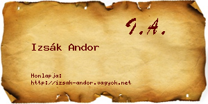 Izsák Andor névjegykártya