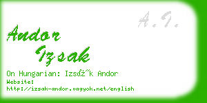 andor izsak business card